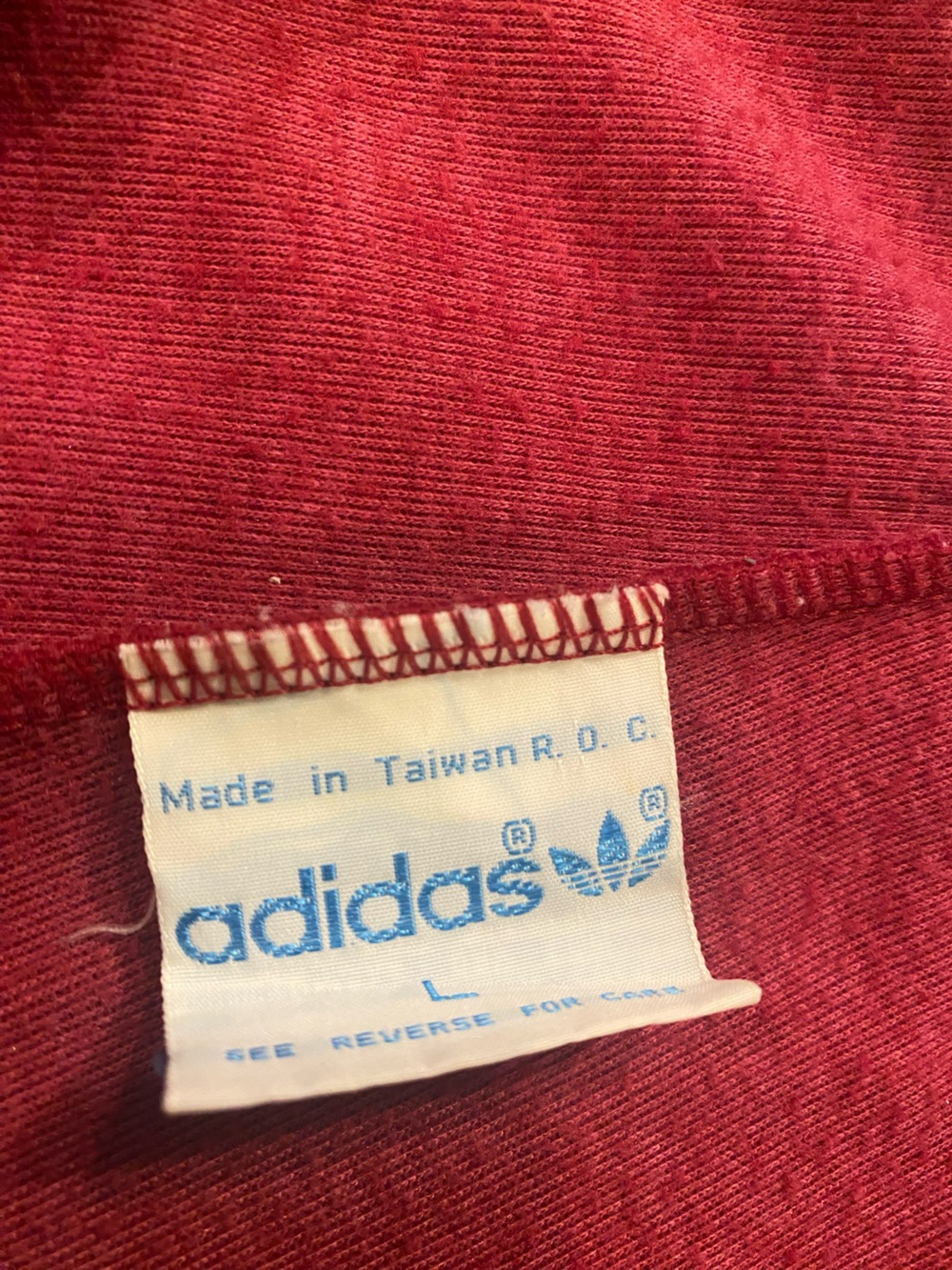 Adidas Men’s Vintage Maroon Trefoil Taiwan Y2K Track Suit 70s 80s Size L - Picture 15 of 15